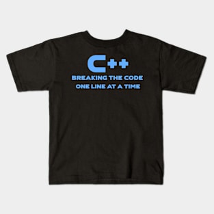 C++ Breaking The Code One Line At A Time Programming Kids T-Shirt